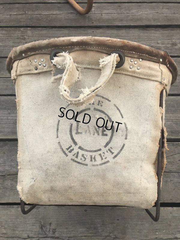 画像10: Vintage Industrial Laundry Canvas Basket (M463)