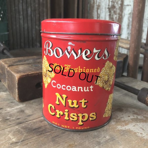 画像1: Vintage Bowers Nut Crisps Tin (M471)