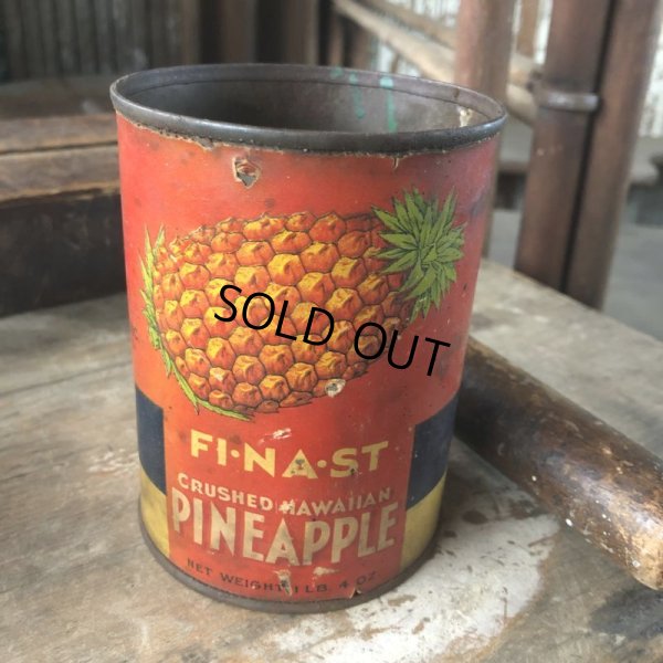 画像1: Vintage Crushed hawaiian PINEAPPLE Tin (M473)