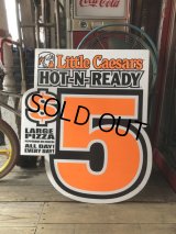 Vintage Little Caesars Pizza Advertising Store Display Sign (M478)