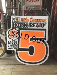 Vintage Little Caesars Pizza Advertising Store Display Sign (M478)