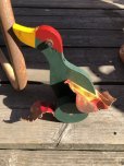 画像1: Vintage Wooden Walking Bird Runner Push Toddler Toy (M489) (1)