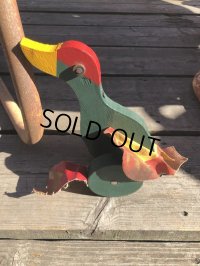 Vintage Wooden Walking Bird Runner Push Toddler Toy (M489)