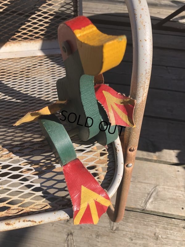 画像11: Vintage Wooden Walking Bird Runner Push Toddler Toy (M489)