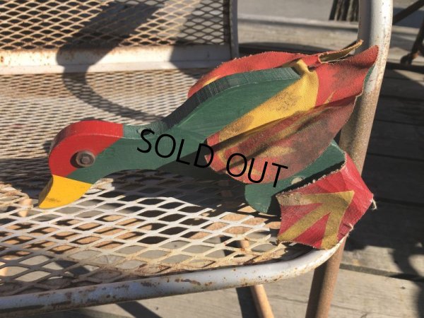 画像8: Vintage Wooden Walking Bird Runner Push Toddler Toy (M489)