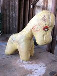 画像1: Vintage Vinyl Leather Stuffed Plush Dog Doll Memorial ( M491) (1)