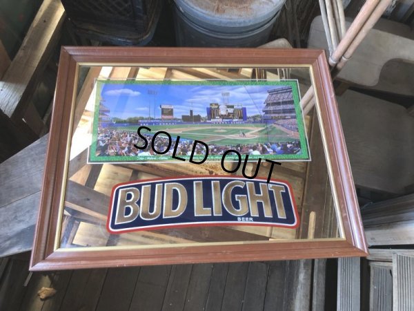 画像2: 90s Vintage BUDWEISER Bud Light Chicago Cubs Sunlit Wrigley Field Bar Pub Mirror Sign (M493)