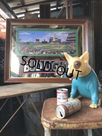 90s Vintage BUDWEISER Bud Light Chicago Cubs Sunlit Wrigley Field Bar Pub Mirror Sign (M493)