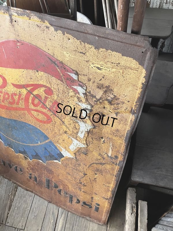 画像9: 50s Vintage Advetising "Have a Pepsi" Store Display Embossed Metal Sign (M497)
