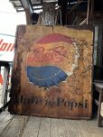 画像1: 50s Vintage Advetising "Have a Pepsi" Store Display Embossed Metal Sign (M497) (1)