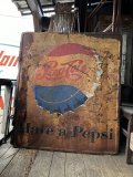 50s Vintage Advetising "Have a Pepsi" Store Display Embossed Metal Sign (M497)