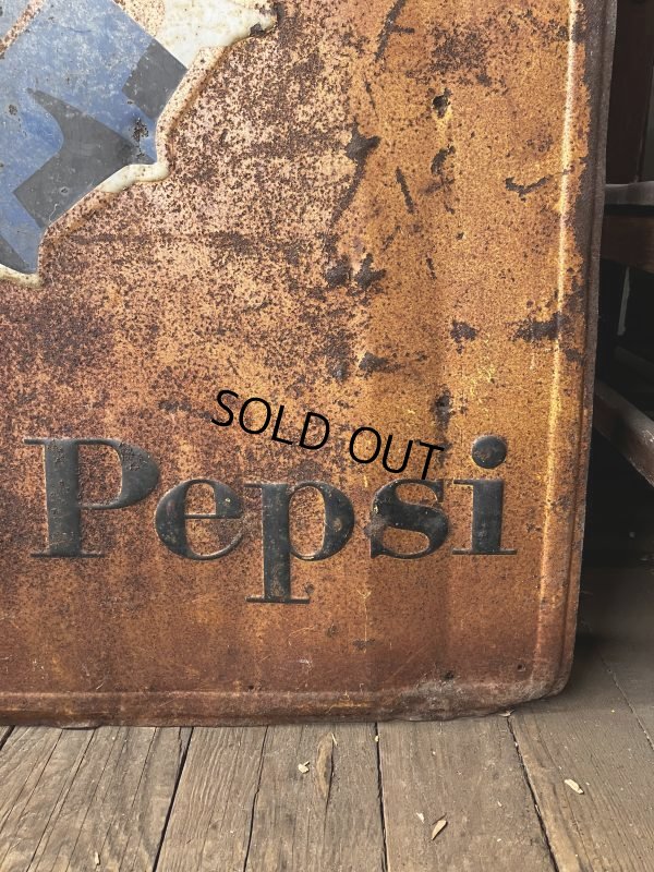 画像4: 50s Vintage Advetising "Have a Pepsi" Store Display Embossed Metal Sign (M497)