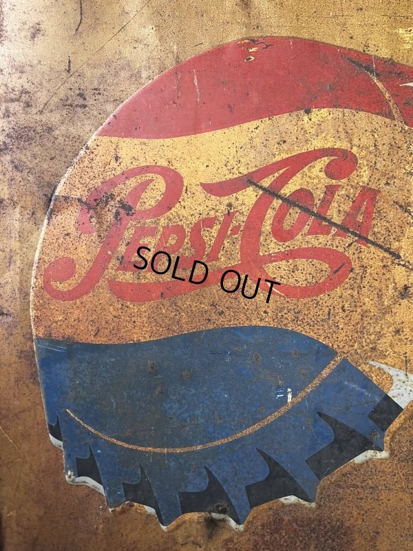 画像5: 50s Vintage Advetising "Have a Pepsi" Store Display Embossed Metal Sign (M497)