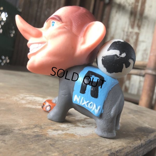 画像2: 60s Vintage Richard Nixon GOP Republican Elephant Vinyl Doll (M509)