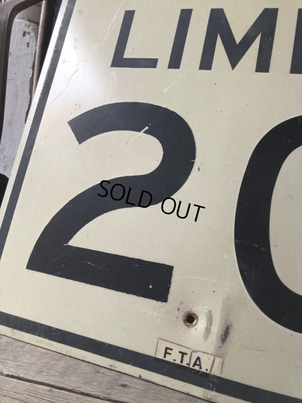 画像2: Vintage Road Sign SPEED LIMIT 20 (M520)