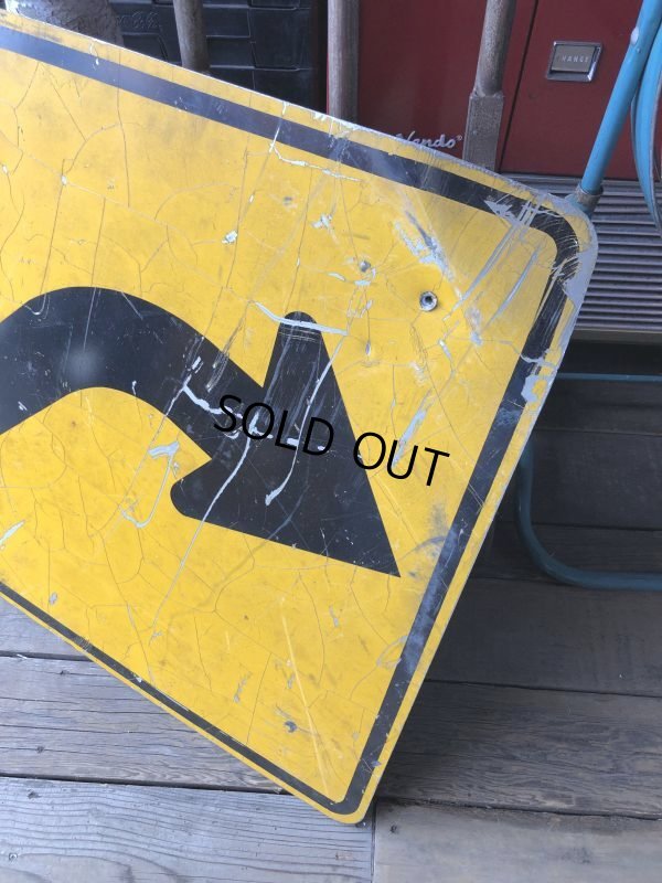 画像5: Vintage Traffic Road Sign Curve (M534)
