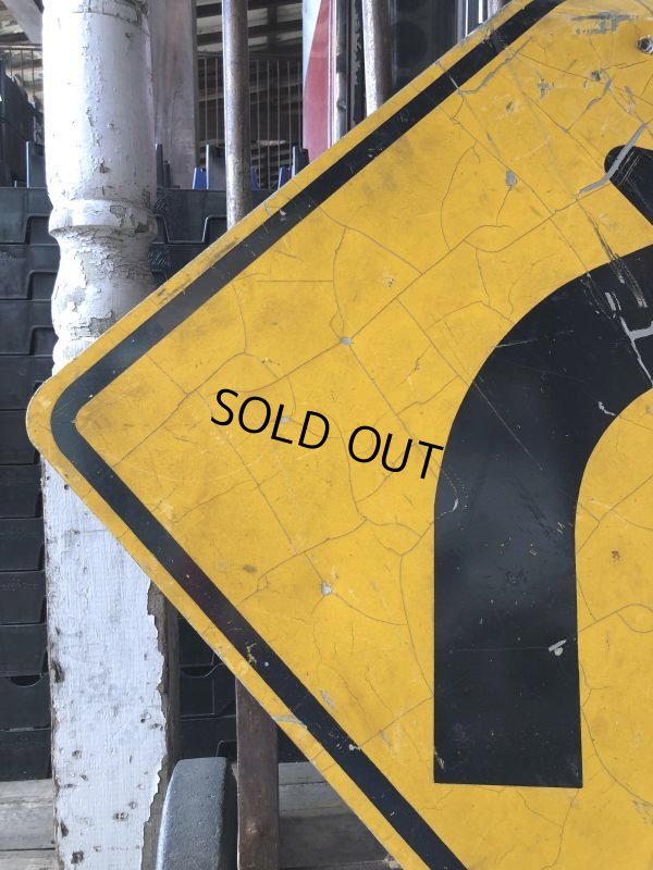 画像3: Vintage Traffic Road Sign Curve (M534)