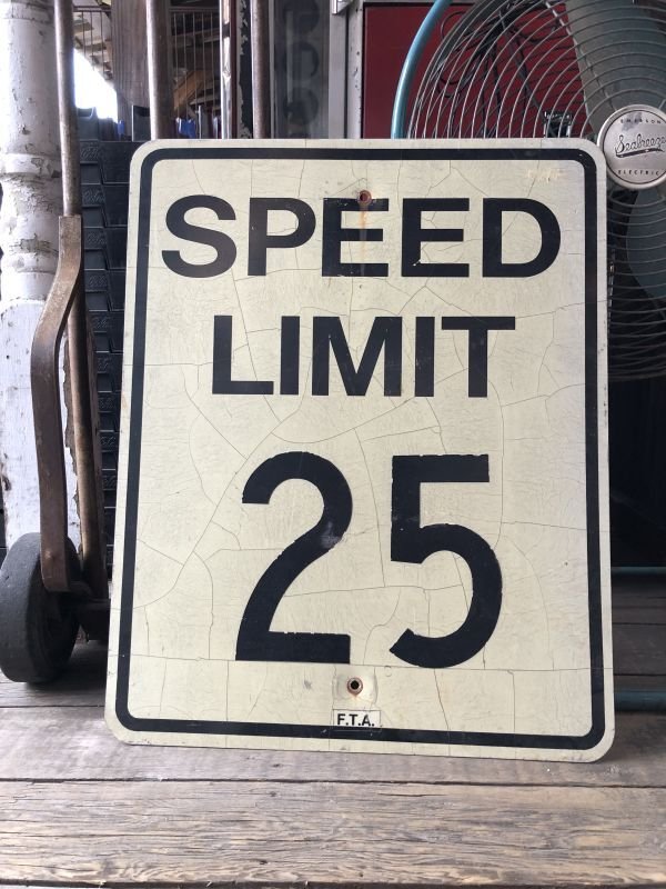 画像1: Vintage Road Sign SPEED LIMIT 25 (M521)
