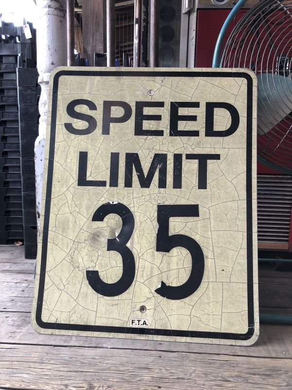 画像1: Vintage Road Sign SPEED LIMIT 35 (M523)