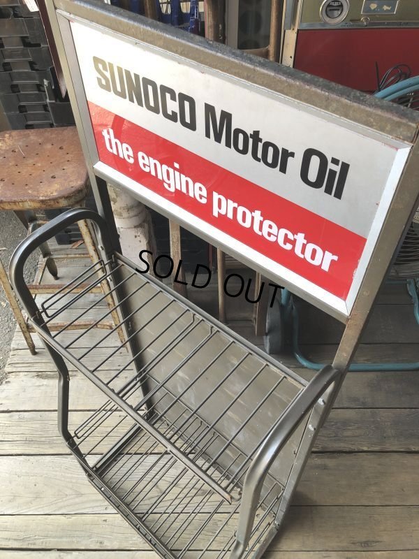 画像15: Vintage Sunoco Motor Oil Engine Protector Store Display Steel Rack (M541)