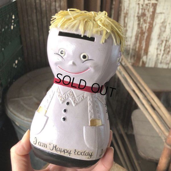 画像12: 60s Vintage Lego 4 Faces Moody Mary Coin Bank (M543)