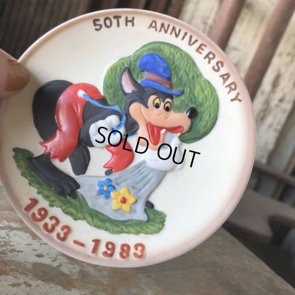 画像3: Vintage Disney 1933-1983 50th Anniversary Three Little Pigs Porcelain Plate Complate Set (M544)