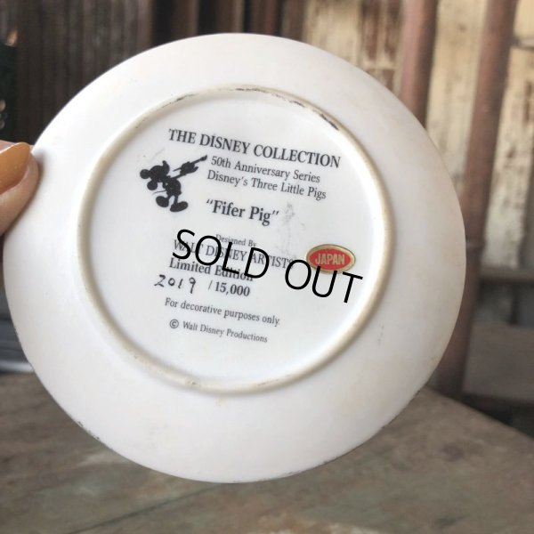 画像6: Vintage Disney 1933-1983 50th Anniversary Three Little Pigs Porcelain Plate Complate Set (M544)