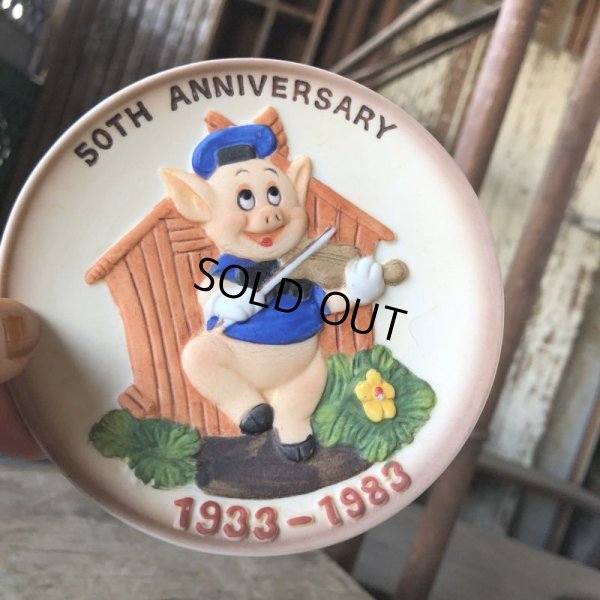 画像7: Vintage Disney 1933-1983 50th Anniversary Three Little Pigs Porcelain Plate Complate Set (M544)