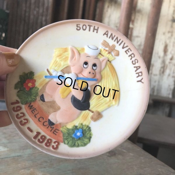 画像5: Vintage Disney 1933-1983 50th Anniversary Three Little Pigs Porcelain Plate Complate Set (M544)
