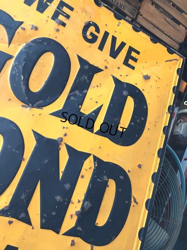 画像17: 【店舗引き取り限定】 Vintage GOLD BOND STAMPS Advertising Large Metal Store Display Sign SET (M547)