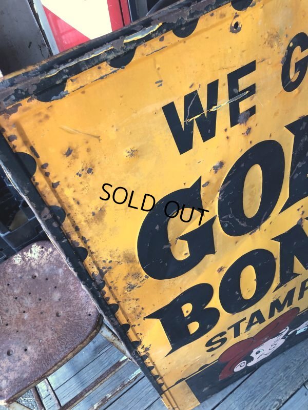 画像20: 【店舗引き取り限定】 Vintage GOLD BOND STAMPS Advertising Large Metal Store Display Sign SET (M547)
