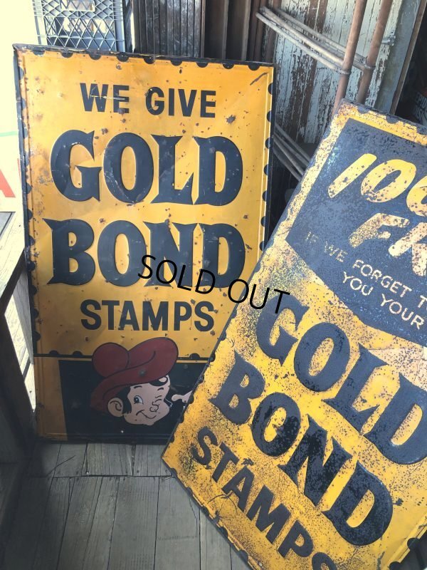 画像23: 【店舗引き取り限定】 Vintage GOLD BOND STAMPS Advertising Large Metal Store Display Sign SET (M547)
