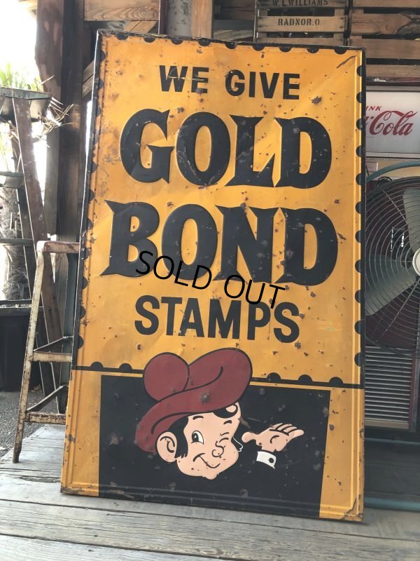 画像13: 【店舗引き取り限定】 Vintage GOLD BOND STAMPS Advertising Large Metal Store Display Sign SET (M547)