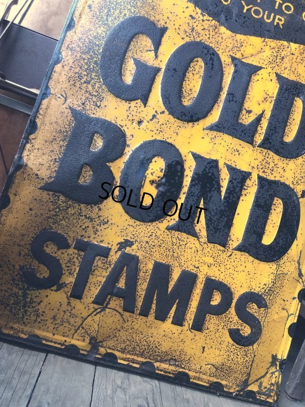 画像7: 【店舗引き取り限定】 Vintage GOLD BOND STAMPS Advertising Large Metal Store Display Sign SET (M547)