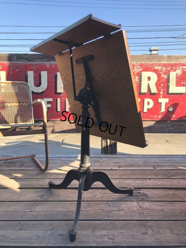 画像10: 1900s Antique Cast Iron Drafting Table (M550)