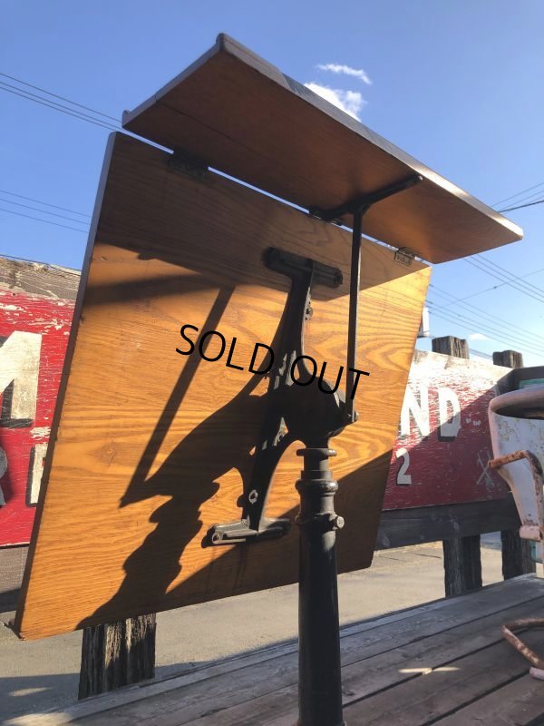 画像8: 1900s Antique Cast Iron Drafting Table (M550)