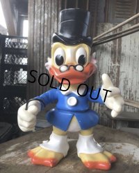 60s Vintage Disney Ledra Plastic Uncle Scrooge  Vinyl Rubber Toy Doll (B558) 