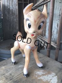60s Vintage Disney Ledra Plastic Bambi Vinyl Rubber Toy Doll (B557) 