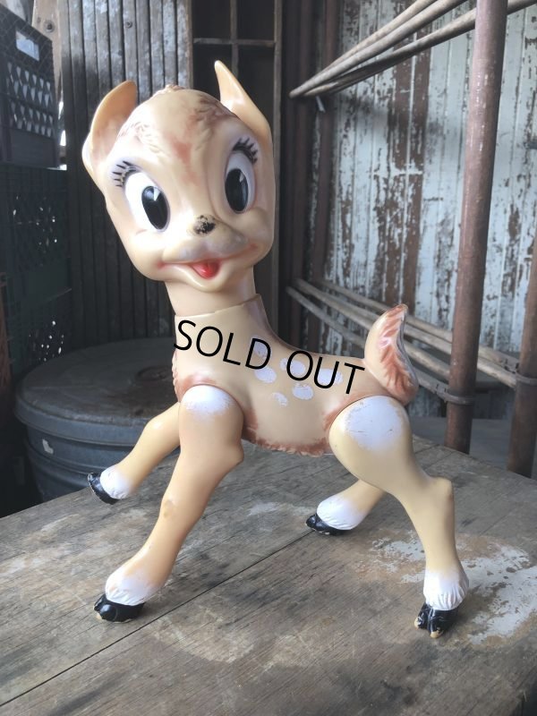 画像10: 60s Vintage Disney Ledra Plastic Bambi Vinyl Rubber Toy Doll (B557) 