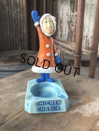 50s Vintage Advertising Chicken Charlie Figure Statue Ashtray (M580)