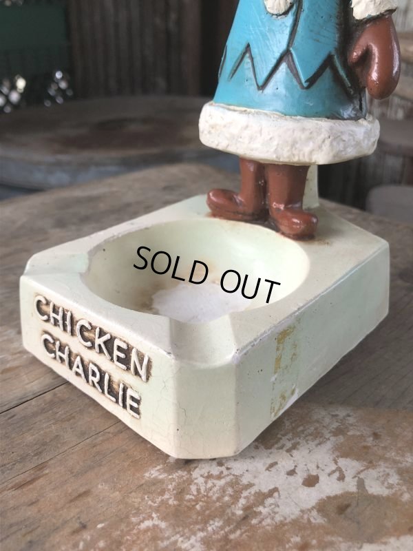 画像8: 50s Vintage Advertising Chicken Charlie Figure Statue Ashtray (M579)
