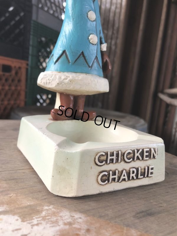 画像10: 50s Vintage Advertising Chicken Charlie Figure Statue Ashtray (M579)