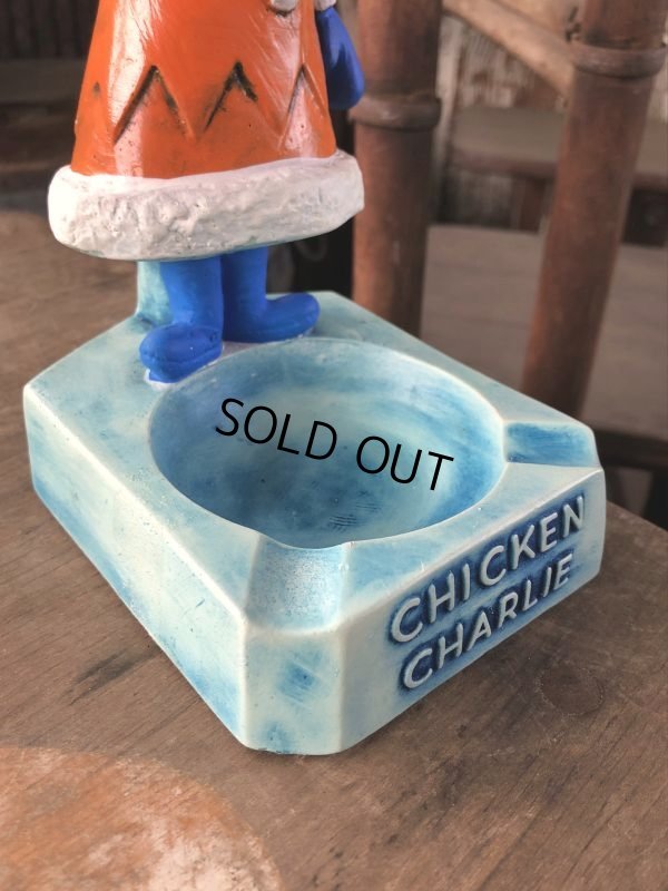 画像6: 50s Vintage Advertising Chicken Charlie Figure Statue Ashtray (M580)