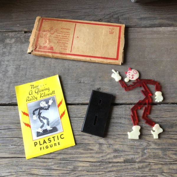 画像1: 〜50s Vintage REDDY KILOWATT Standing Business Card Holder Figure N.O.S (M584)