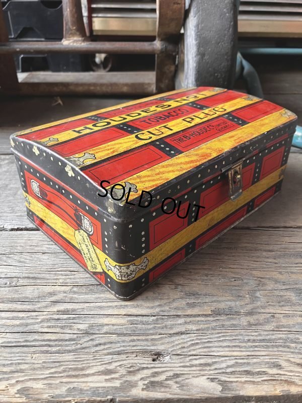 画像2: Antique Advertising HOUDE'S Co. NO.1 Cut Plug Tobacco Trunk Tin Box (M601)