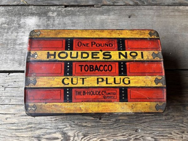 画像16: Antique Advertising HOUDE'S Co. NO.1 Cut Plug Tobacco Trunk Tin Box (M600)