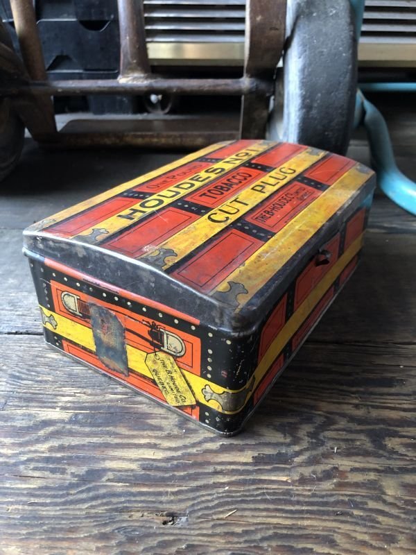 画像2: Antique Advertising HOUDE'S Co. NO.1 Cut Plug Tobacco Trunk Tin Box (M600)