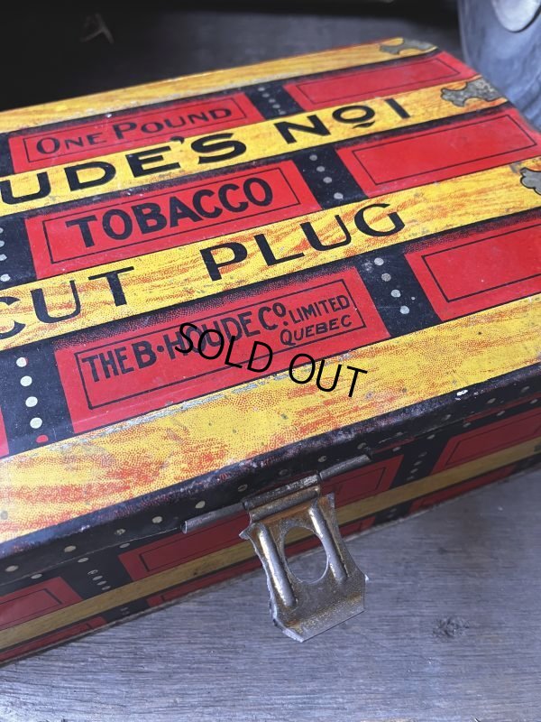 画像7: Antique Advertising HOUDE'S Co. NO.1 Cut Plug Tobacco Trunk Tin Box (M601)