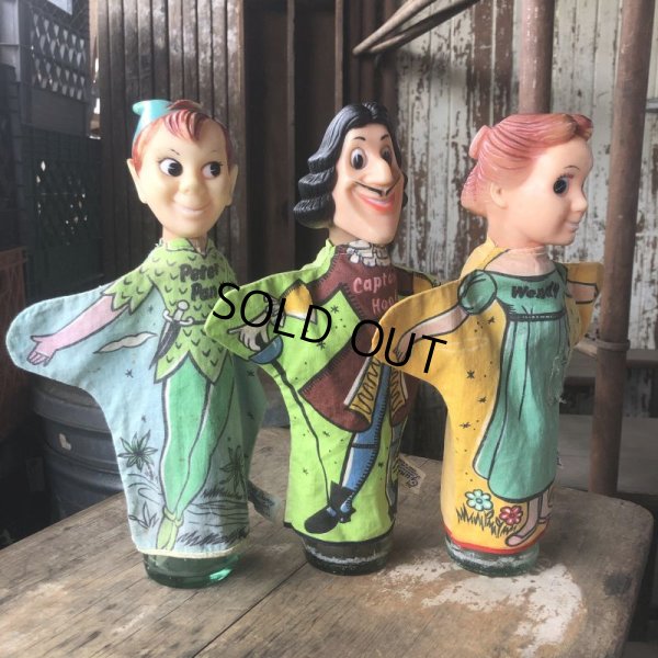 画像5: Vintage Gund Hand Puppet Doll Disney Peter Pan , Wendy , Captain Hook SET (M603)