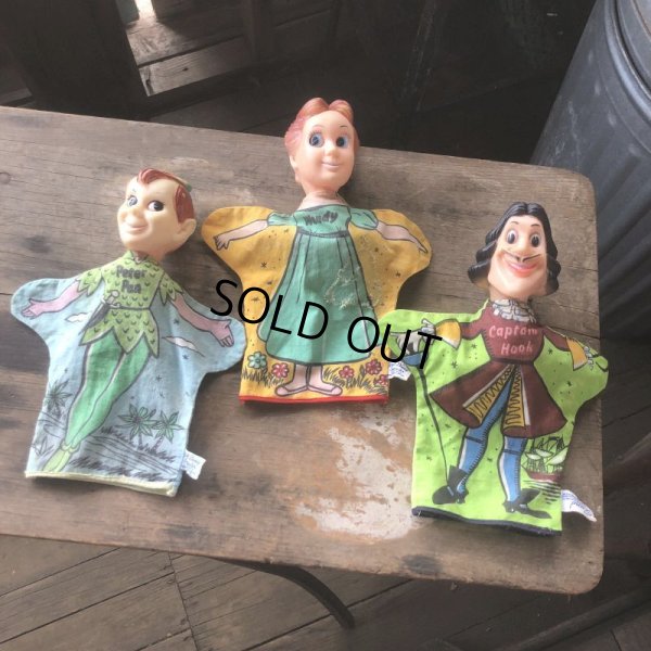 画像16: Vintage Gund Hand Puppet Doll Disney Peter Pan , Wendy , Captain Hook SET (M603)